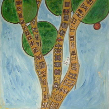 Painting titled "Trees Visualisation" by Gerald Shepherd F.F.P.S., Original Artwork, Oil