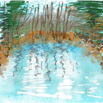 Arte digitale intitolato "River Going Nowhere" da Gerald Shepherd F.F.P.S., Opera d'arte originale, Pittura digitale