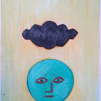 Картина под названием "Head Under Cloud" - Gerald Shepherd F.F.P.S., Подлинное произведение искусства, Масло
