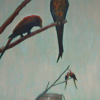 Painting titled "Birds" by Gerald Shepherd F.F.P.S., Original Artwork, Oil