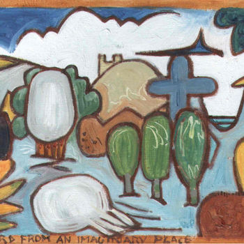 Malerei mit dem Titel "Postcard From An Im…" von Gerald Shepherd F.F.P.S., Original-Kunstwerk, Öl