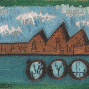 "Sky Mountains Sea" başlıklı Tablo Gerald Shepherd F.F.P.S. tarafından, Orijinal sanat, Petrol
