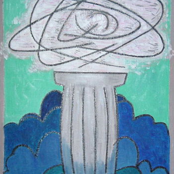 Painting titled "Figure On A Pedestal" by Gerald Shepherd F.F.P.S., Original Artwork, Acrylic