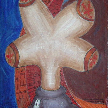 Schilderij getiteld "Head Of A Woman 2" door Gerald Shepherd F.F.P.S., Origineel Kunstwerk, Acryl