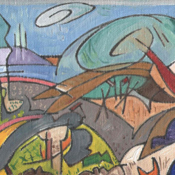 Pittura intitolato "Spontaneous Landsca…" da Gerald Shepherd F.F.P.S., Opera d'arte originale, Olio