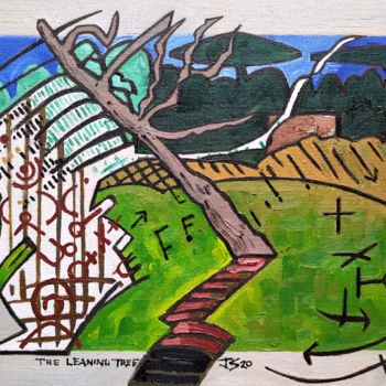 Pittura intitolato "The Leaning Tree" da Gerald Shepherd F.F.P.S., Opera d'arte originale, Olio