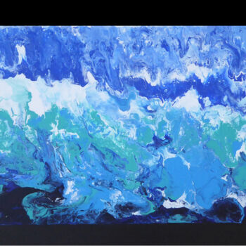Painting titled "La mer en 16/9ème" by Gerard Alverni, Original Artwork, Acrylic