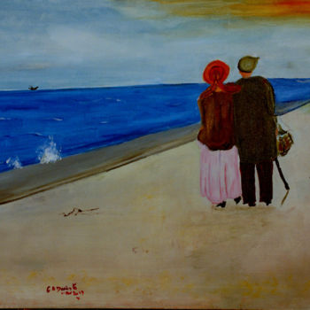 Malerei mit dem Titel "Le dernier chemin" von Gerard Auguste Dariste, Original-Kunstwerk, Öl