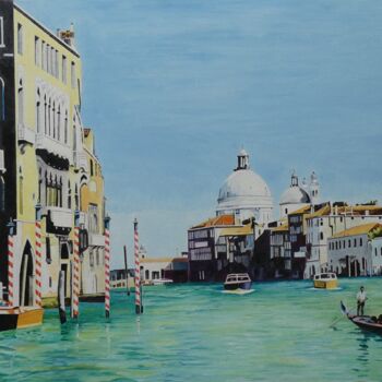 Painting titled "Venise - Le grand c…" by Gérard Baty, Original Artwork, Oil