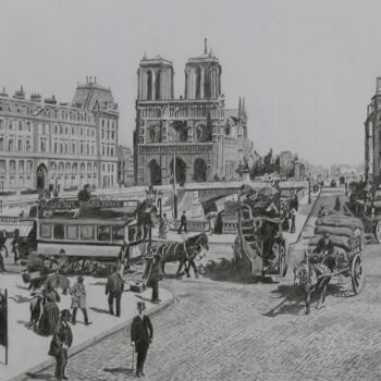 Desenho intitulada "Paris. Heure de poi…" por Gérard Baty, Obras de arte originais