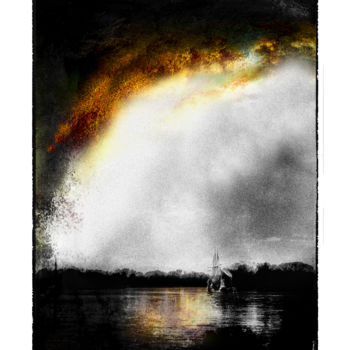 Photographie intitulée "Menace sur la Loire…" par Gérard Bertrand, Œuvre d'art originale, Photographie manipulée