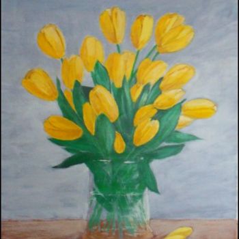 Peinture intitulée "Bouqué de tulipes j…" par Gérard Bétat, Œuvre d'art originale, Huile