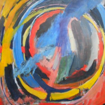 Painting titled "cycle des cercles c…" by Gerard Buray, Original Artwork, Acrylic Mounted on Wood Panel