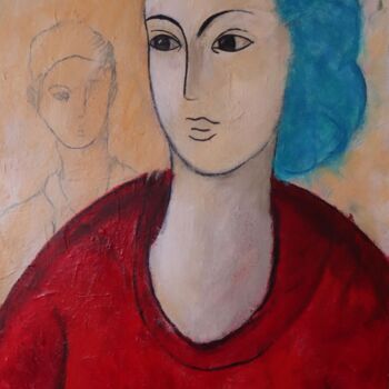 Peinture intitulée "La fille aux cheveu…" par Gérard Capron (G.CAPRON), Œuvre d'art originale, Acrylique