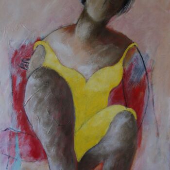 Peinture intitulée "La robe jaune" par Gérard Capron (G.CAPRON), Œuvre d'art originale, Acrylique