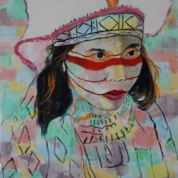 Peinture intitulée "Femme indienne" par Gérard Capron (G.CAPRON), Œuvre d'art originale, Acrylique