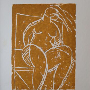 "Femme" başlıklı Tablo Gérard Capron (G.CAPRON) tarafından, Orijinal sanat, Linocut