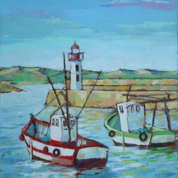 Painting titled "Port d'Erquy" by Gérard Cottereau, Original Artwork