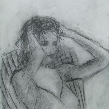 Drawing titled "Sans titre" by Gérard Cottereau, Original Artwork, Chalk