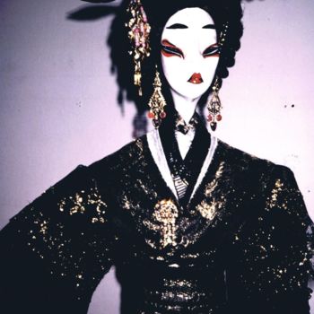 Arte têxtil intitulada "Geisha 2" por Gérard Courcelle, Obras de arte originais, Tecido
