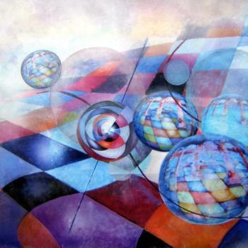 Painting titled "Cosmos habitable" by Gérard Courcelle, Original Artwork