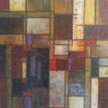 Painting titled "Puzzle" by Gérard Curci, Original Artwork, Acrylic Mounted on Wood Stretcher frame