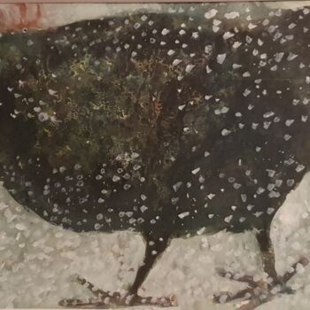 "La poule noire cour…" başlıklı Tablo Gérard Cyne tarafından, Orijinal sanat, Guaş boya