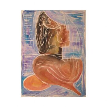 Pintura titulada "nu à genoux" por Gerard Elleboudt, Obra de arte original