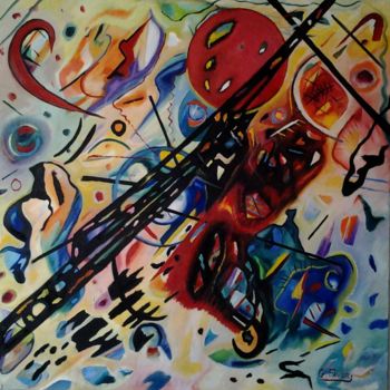Painting titled "composition -25" by Gérard Favory, Original Artwork, Oil
