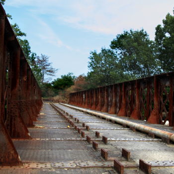 Photographie intitulée "le vieux pont rouil…" par Gerard Jeanjean, Œuvre d'art originale