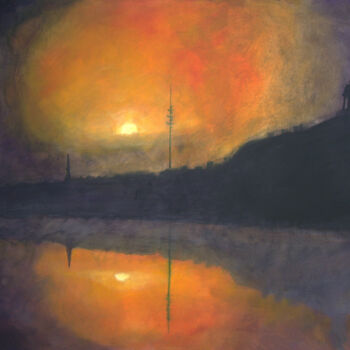제목이 "Bordeaux sunset"인 미술작품 Gerard Jouannet로, 원작, 아크릴