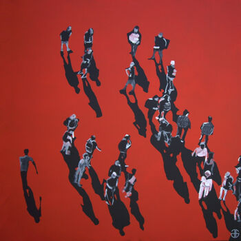 Картина под названием "red" - Gerard Jouannet, Подлинное произведение искусства, Акрил