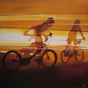 Pintura intitulada "bike" por Gerard Jouannet, Obras de arte originais, Acrílico