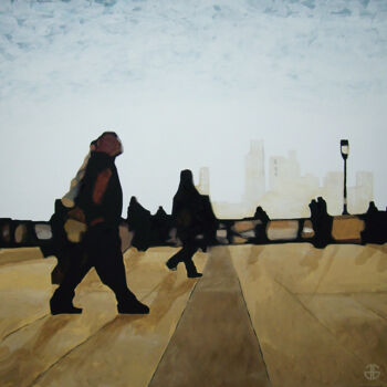 Картина под названием "city 21" - Gerard Jouannet, Подлинное произведение искусства, Акрил
