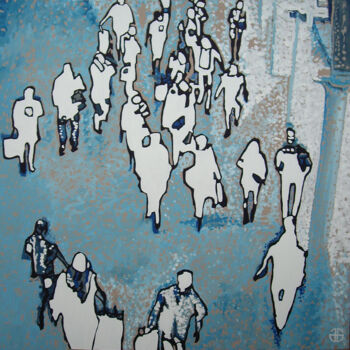 Картина под названием "city 25" - Gerard Jouannet, Подлинное произведение искусства, Акрил