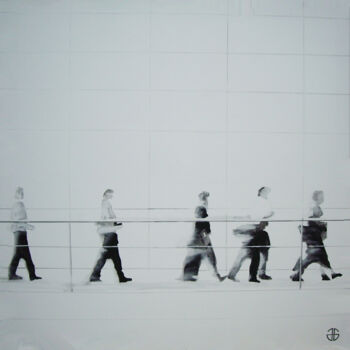 Картина под названием "street-15" - Gerard Jouannet, Подлинное произведение искусства, Акрил Установлен на Деревянная рама д…