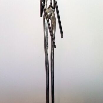 Sculpture intitulée "MASSAÏ GARDIEN DE L…" par Gerard Lami, Œuvre d'art originale, Métaux