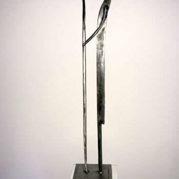Скульптура под названием "MERVEILLEUSE RENCON…" - Gerard Lami, Подлинное произведение искусства, Металлы
