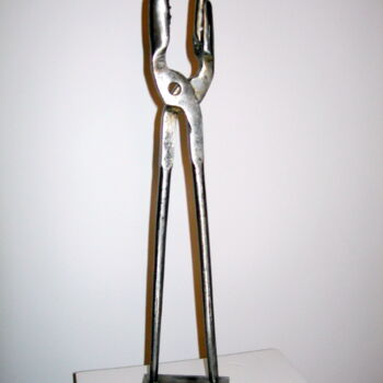 Sculpture titled "bavardage-amoureux.…" by Gerard Lami, Original Artwork, Metals
