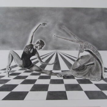 Zeichnungen mit dem Titel "symbiose" von Gerard Marteau, Original-Kunstwerk, Bleistift