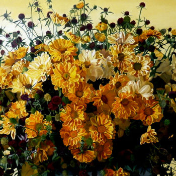 Malarstwo zatytułowany „fleurs ensoleillées” autorstwa Gerard Monborren, Oryginalna praca, Olej