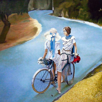 Peinture intitulée "promenade 1" par Gerard Monborren, Œuvre d'art originale, Huile