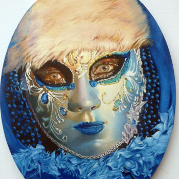 Peinture intitulée "venise masque" par Gerard Monborren, Œuvre d'art originale, Autre