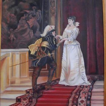 Painting titled "Salutations du gent…" by Gérard Pinel, Original Artwork, Oil