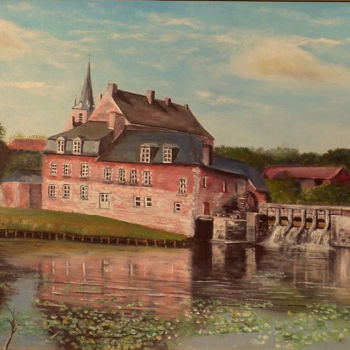 Peinture intitulée "Le moulin de Maroil…" par Gérard Pinel, Œuvre d'art originale, Huile