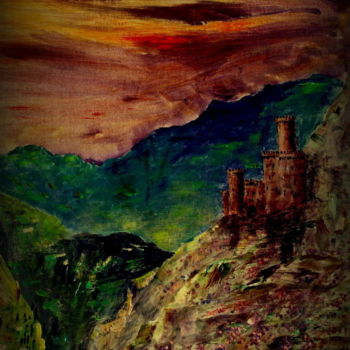 Peinture intitulée "Le château à l'écar…" par Gérard Pitavy, Œuvre d'art originale, Acrylique