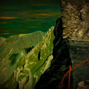 Peinture intitulée "Sentier de crête au…" par Gérard Pitavy, Œuvre d'art originale, Acrylique