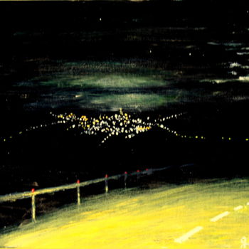 Peinture intitulée "Voyage de nuit" par Gérard Pitavy, Œuvre d'art originale, Acrylique