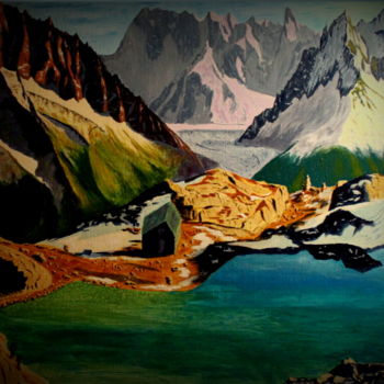 Painting titled "Le Lac blanc" by Gérard Pitavy, Original Artwork, Acrylic
