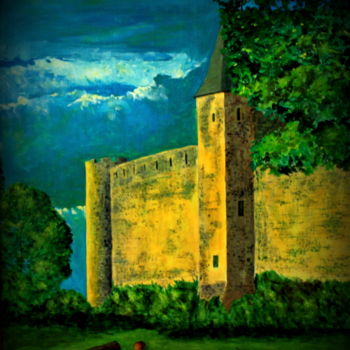 Painting titled "Moyen âge" by Gérard Pitavy, Original Artwork, Acrylic